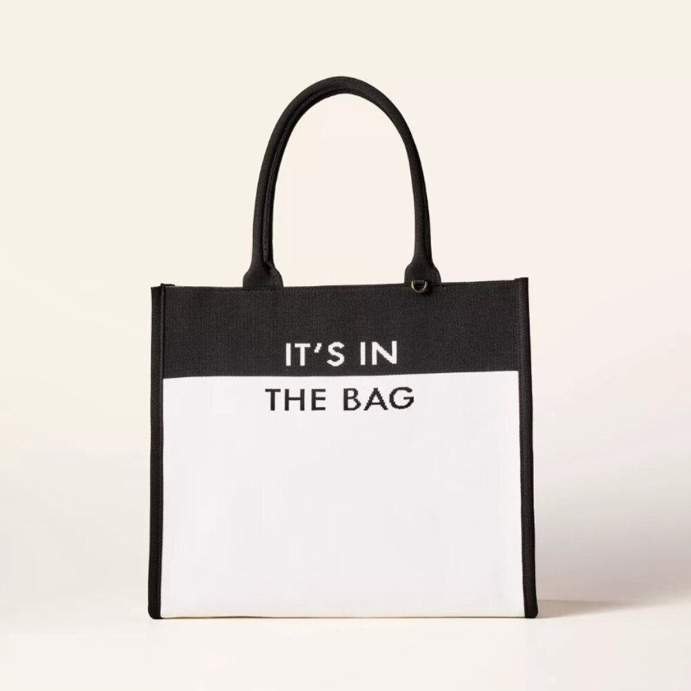 Kate Spade x Target Black/White Colorblock Knit Tote Bag